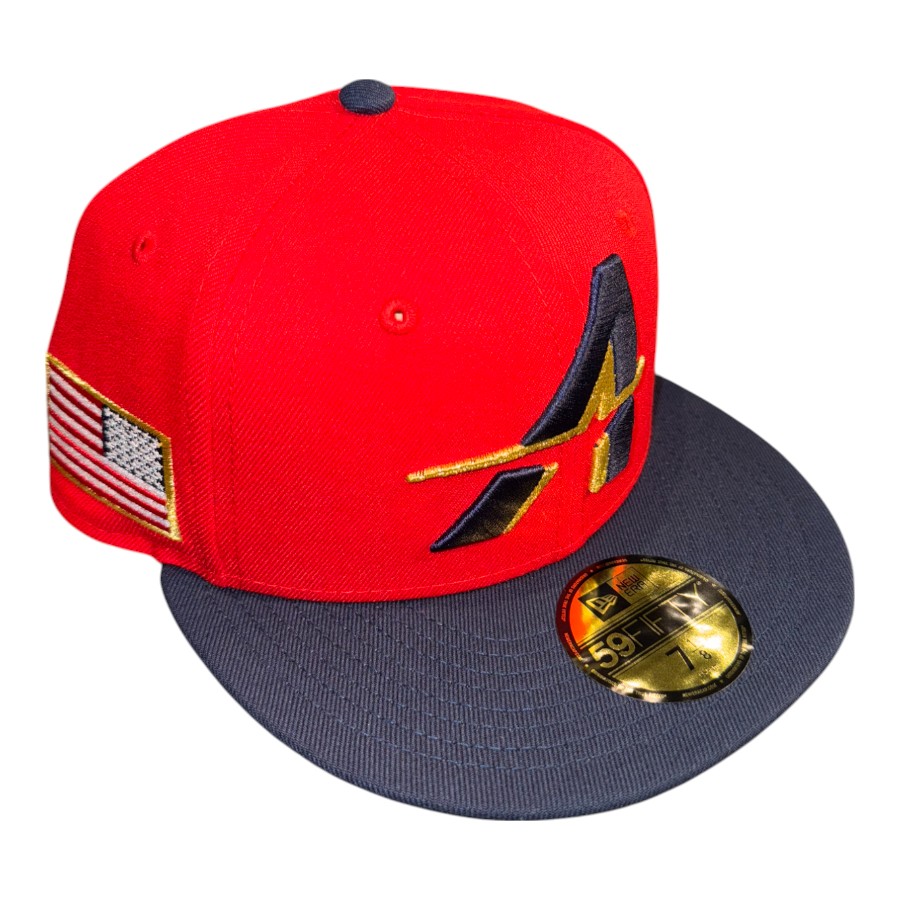 Houston Astros Red and Navy City Connect USA Flag Patch UV New Era 59FIFTY Fitted Hat