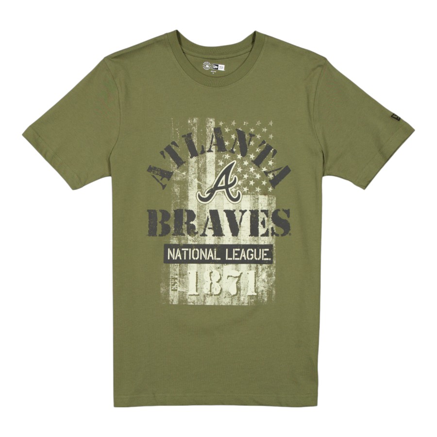 Atlanta Braves Army Green 2025 Armed Forces New Era T-Shirt