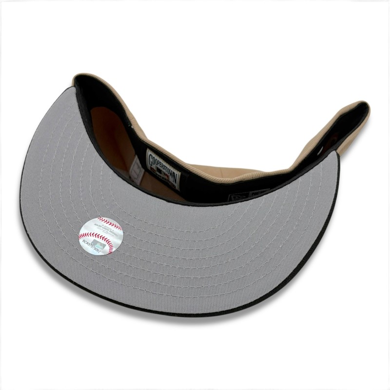 Texas Rangers Camel and Black 1995 All Star Patch Gray UV New Era 59FIFTY Fitted Hat