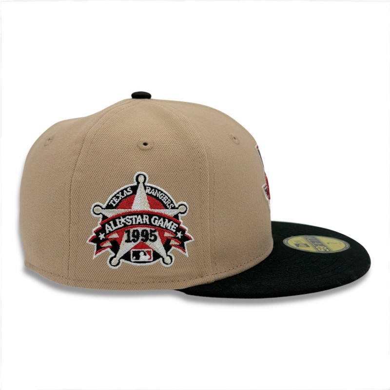 Texas Rangers Camel and Black 1995 All Star Patch Gray UV New Era 59FIFTY Fitted Hat