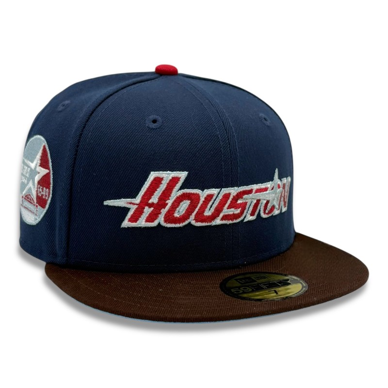 Houston Astros Navy and Brown 35 Great Years Patch Icy Blue UV New Era 59FIFTY Fitted Hat