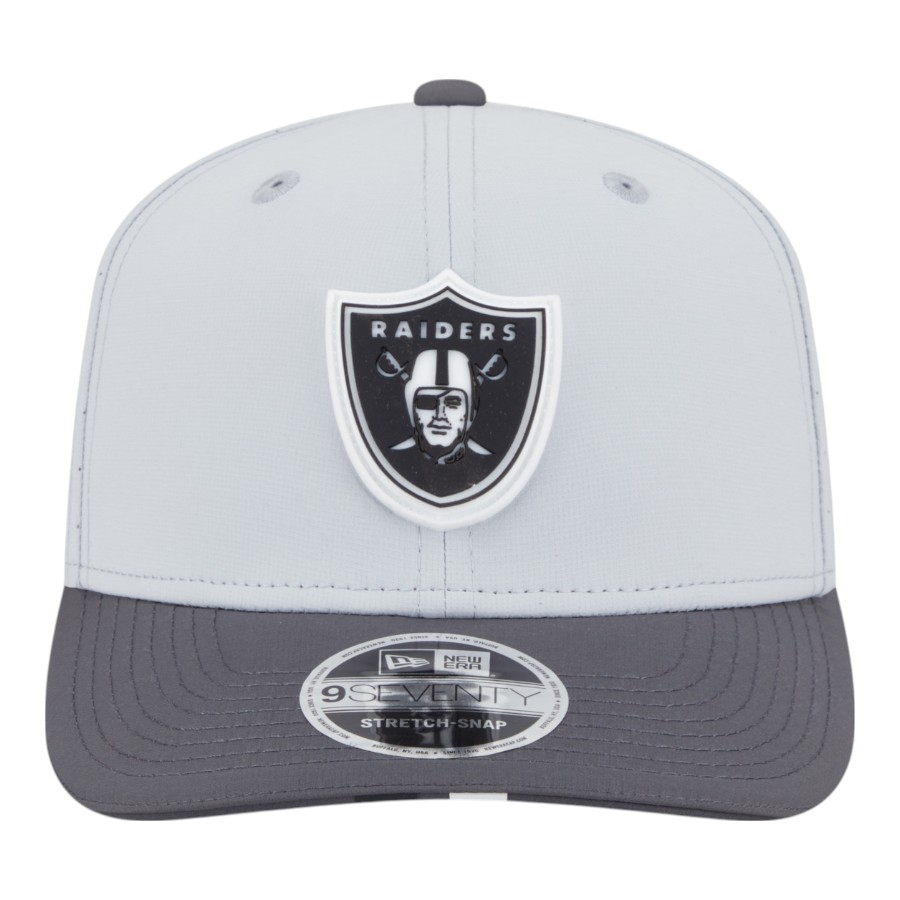 Las Vegas Raiders Graphite and Gray 2025 NFL Training Camp New Era 9SEVENTY Adjustable Snapback Hat