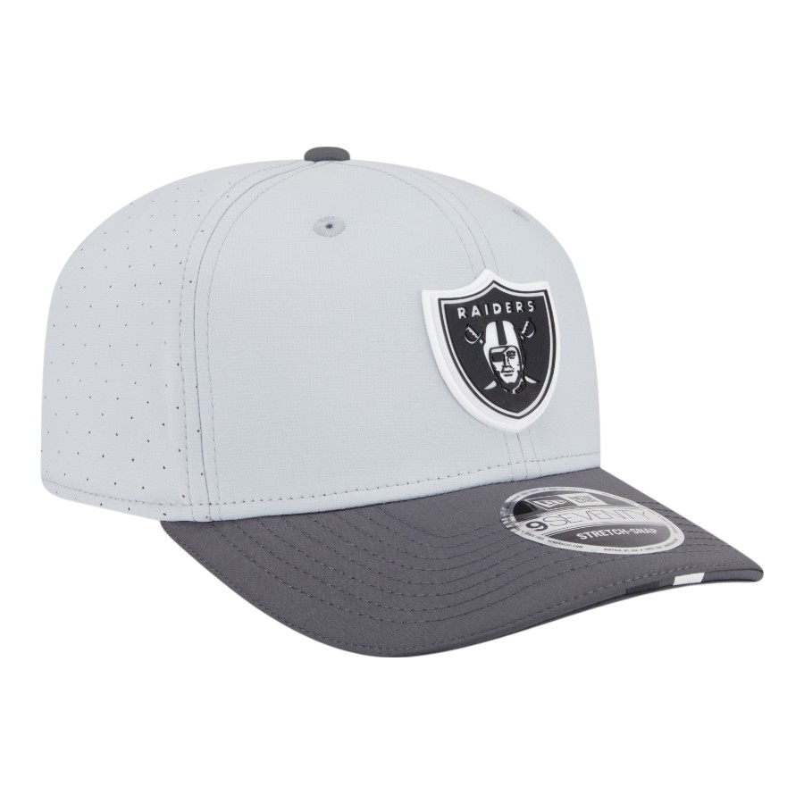 Las Vegas Raiders Graphite and Gray 2025 NFL Training Camp New Era 9SEVENTY Adjustable Snapback Hat