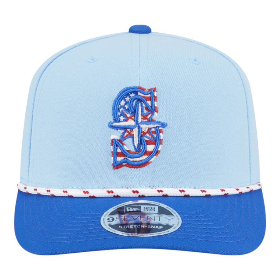 Seattle Mariners Light Blue 2025 Fourth of July USA New Era 9SEVENTY Adjustable Hat