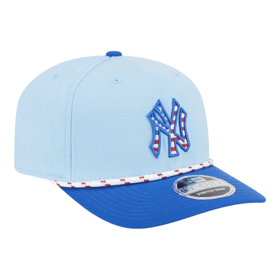New York Yankees Light Blue 2025 Fourth of July USA New Era 9SEVENTY Adjustable Hat