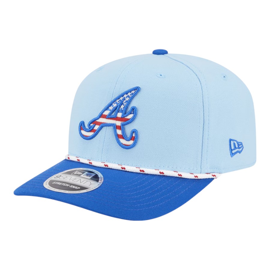 Atlanta Braves Light Blue 2025 Fourth of July USA New Era 9SEVENTY Adjustable Hat