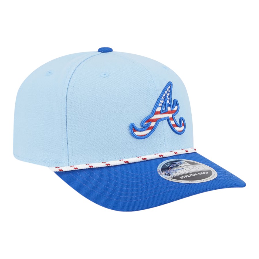 Atlanta Braves Light Blue 2025 Fourth of July USA New Era 9SEVENTY Adjustable Hat