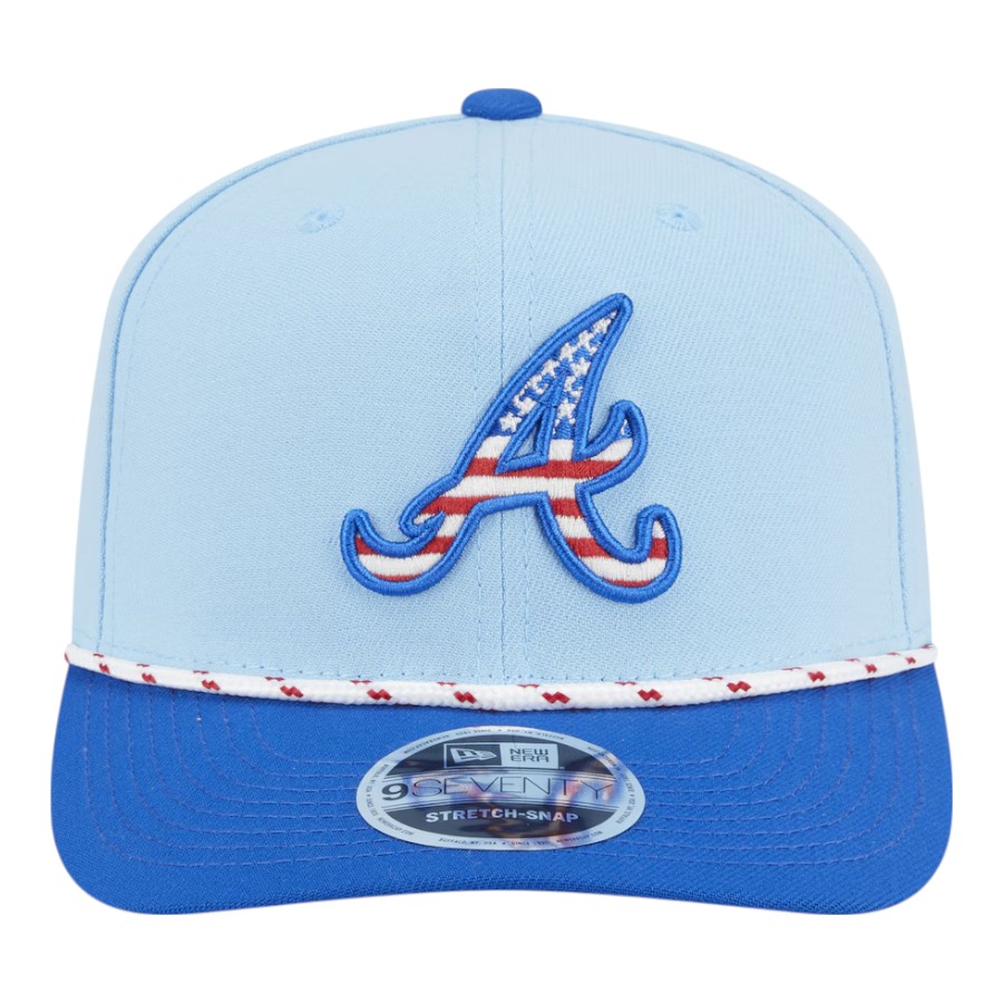 Atlanta Braves Light Blue 2025 Fourth of July USA New Era 9SEVENTY Adjustable Hat