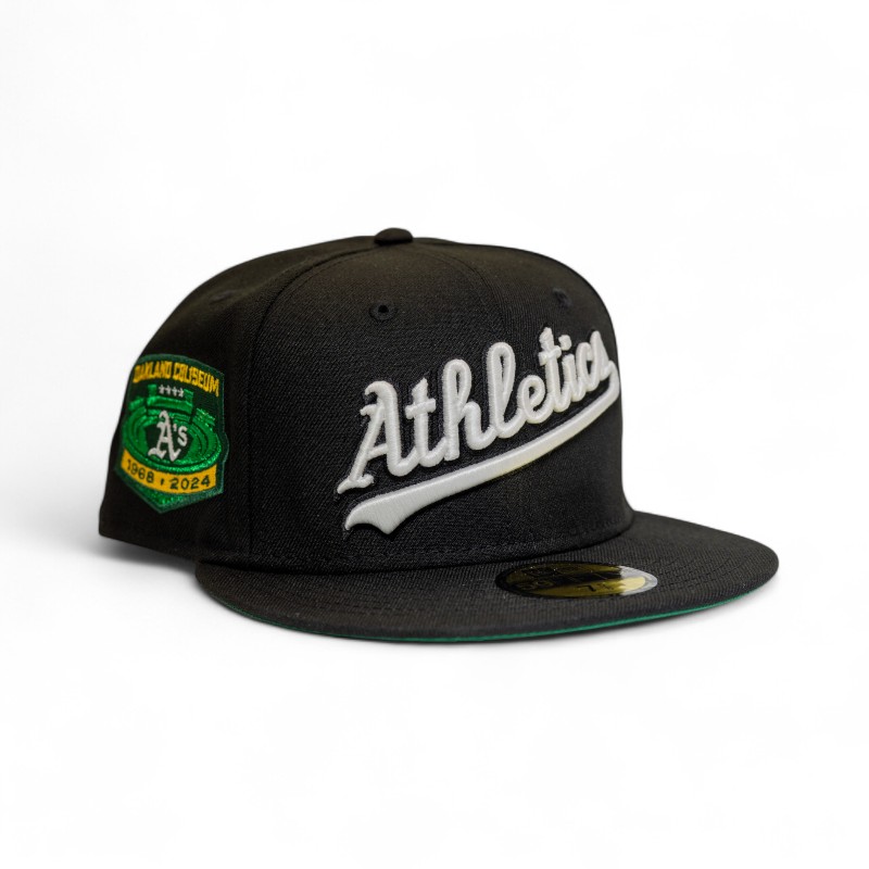 Oakland Athletics Black Leon the Lab Coliseum Patch Green UV New Era 59FIFTY Fitted Hat