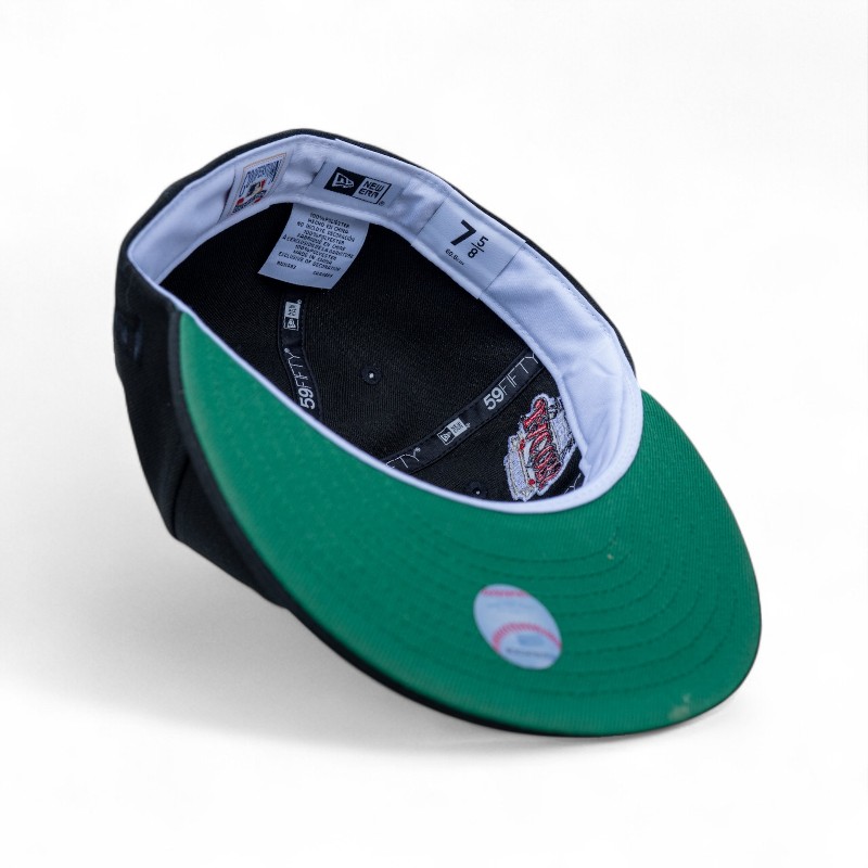 Cleveland Indians Black Leon the Lab Jacobs Field Patch Green UV New Era 59FIFTY Fitted Hat