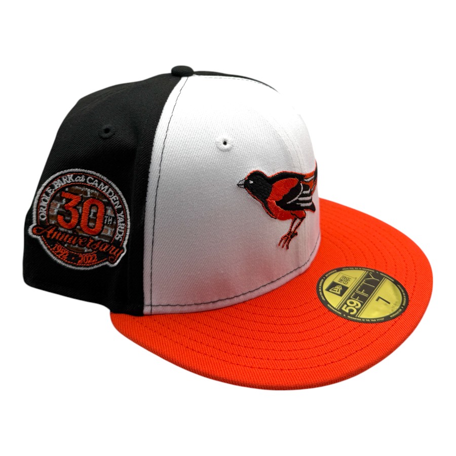 Baltimore Orioles White Orange and Black 30th Anniversary Patch Gray UV 59FIFTY Fitted Hat