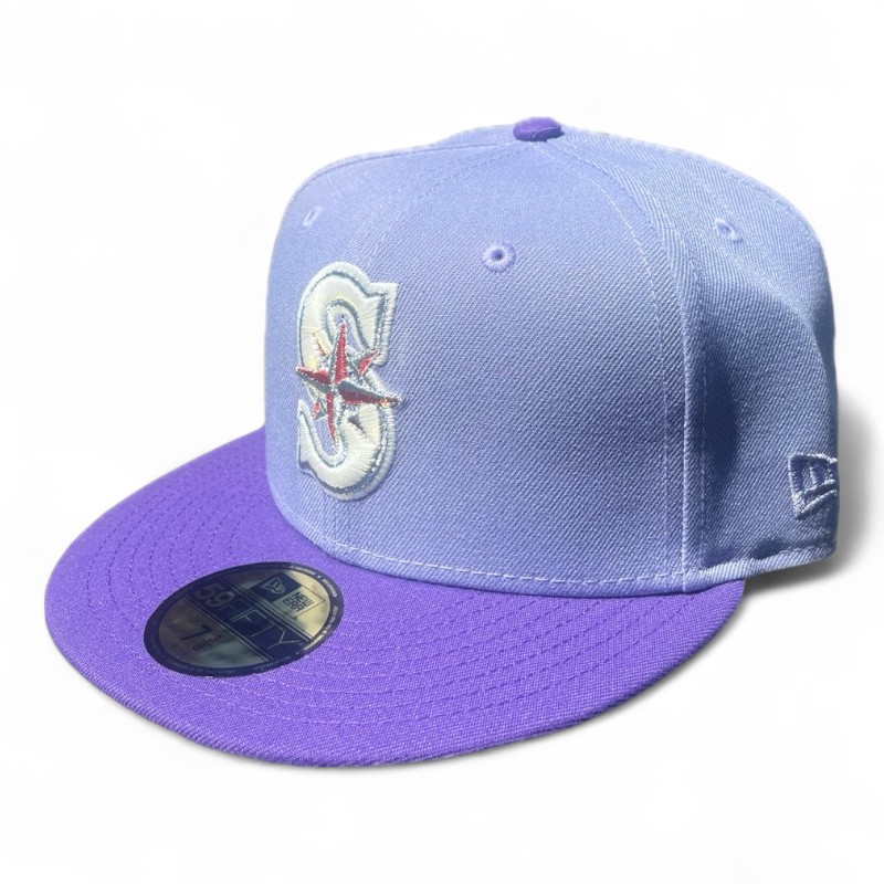 Seattle Mariners Lavender and Varsity Purple 30th Anniversary Patch Pink UV New Era 59FIFTY Fitted Hat