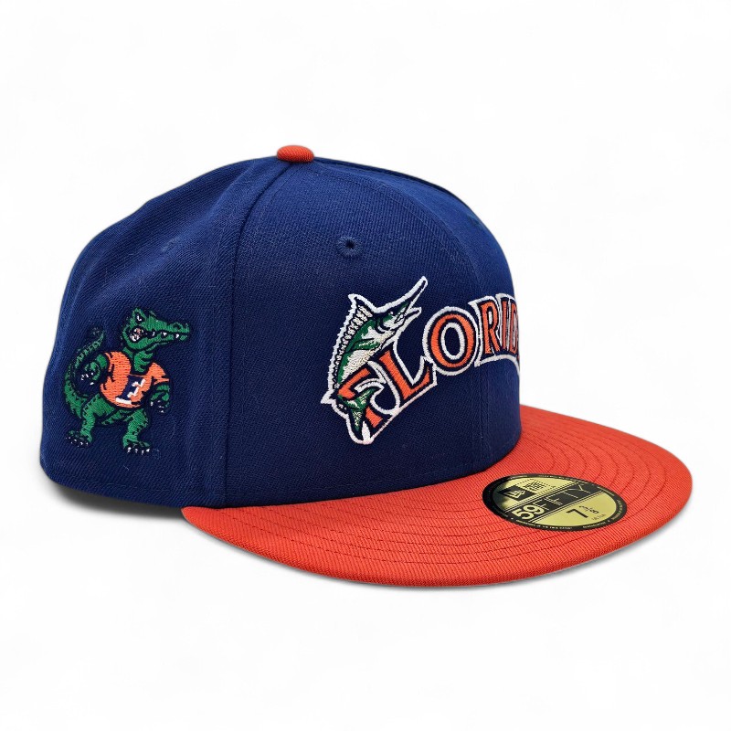 Florida Marlins Gators Script Royal Green UV New Era 59FIFTY Fitted Hat