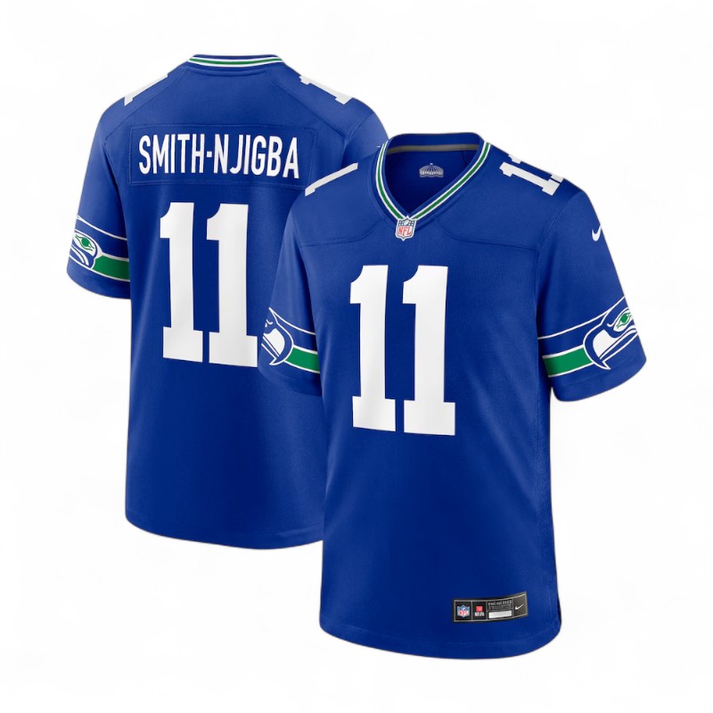 Seattle Seahawks Jaxon Smith-Njigba Royal Blue Retro Throwback Nike Game Jersey
