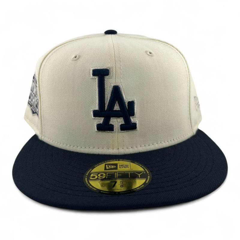 Los Angeles Dodgers Chrome and Navy 2020 WS Patch Grey UV New Era 59FIFTY Fitted Hat