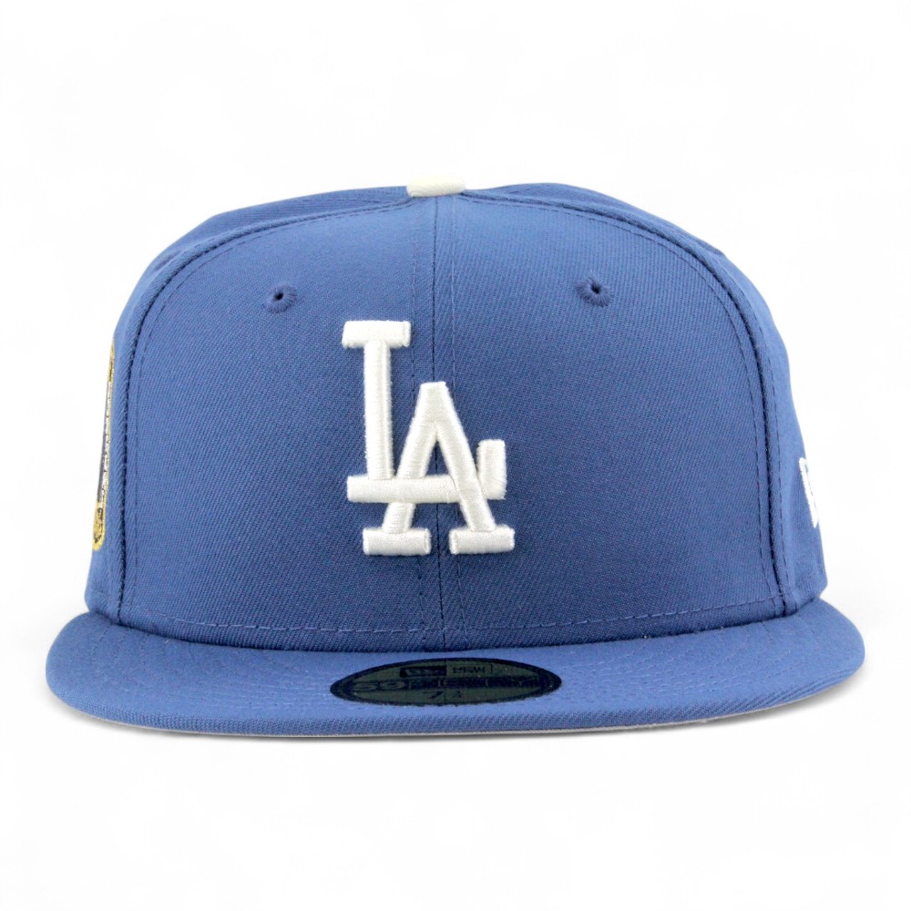 Los Angeles Dodgers Indigo Blue 8 Rings Patch Grey UV New Era 59FIFTY Fitted Hat