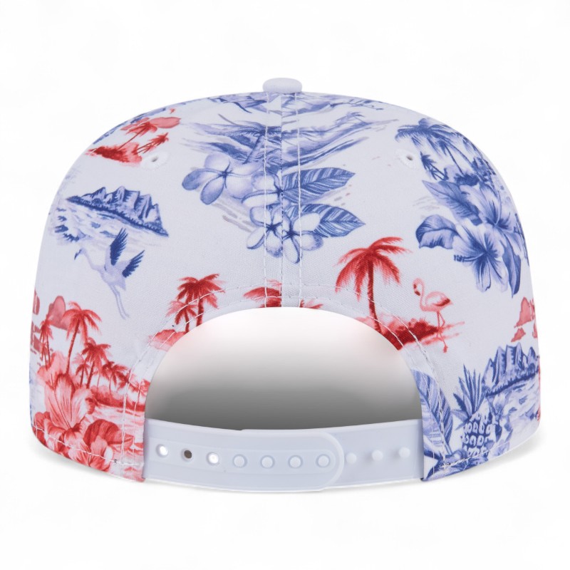 Texas Rangers White Printed Island New Era Golfer Snapback Hat