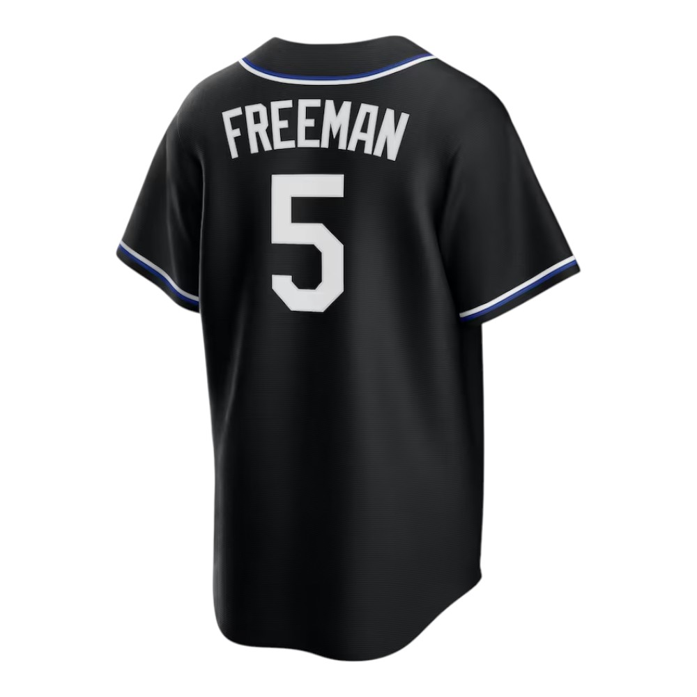 Los Angeles Dodgers Freddie Freeman Black and Royal Blue "Lights Out" Nike Fashion Replica Jersey