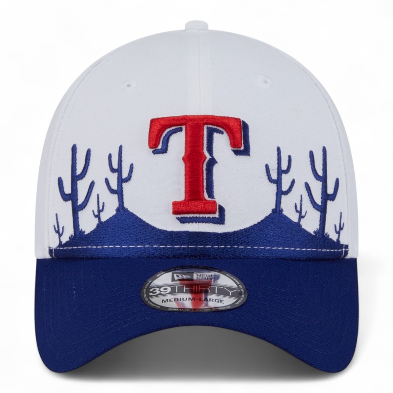 Texas Rangers White and Royal Blue Spring Training New Era 39THIRTY Flex Hat