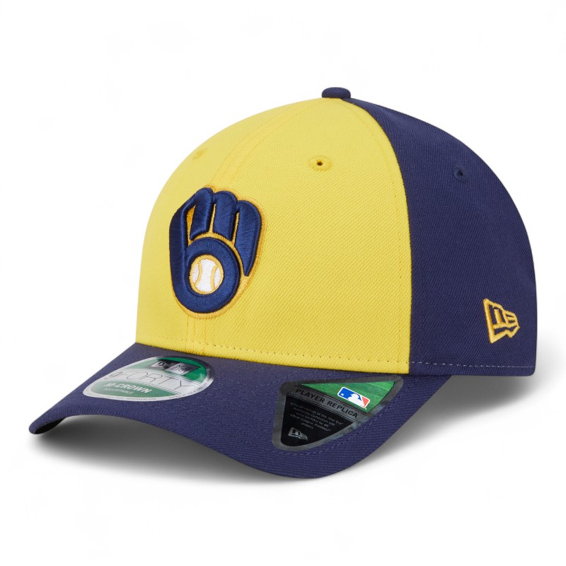 Milwaukee Brewers Navy and Yellow New Era 9FORTY M-Crown Adjustable Hat