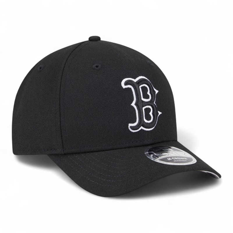 Boston Red Sox White on Black New Era 9FORTY M-Crown Adjustable Hat