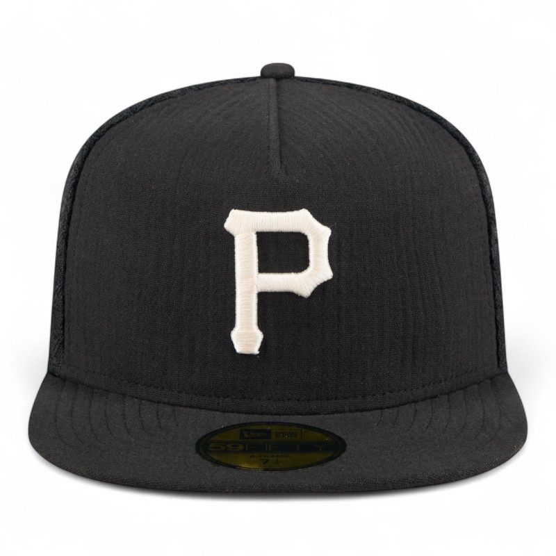 Pittsburgh Pirates Black Mesh New Era 59FIFTY A-Frame Fitted Hat
