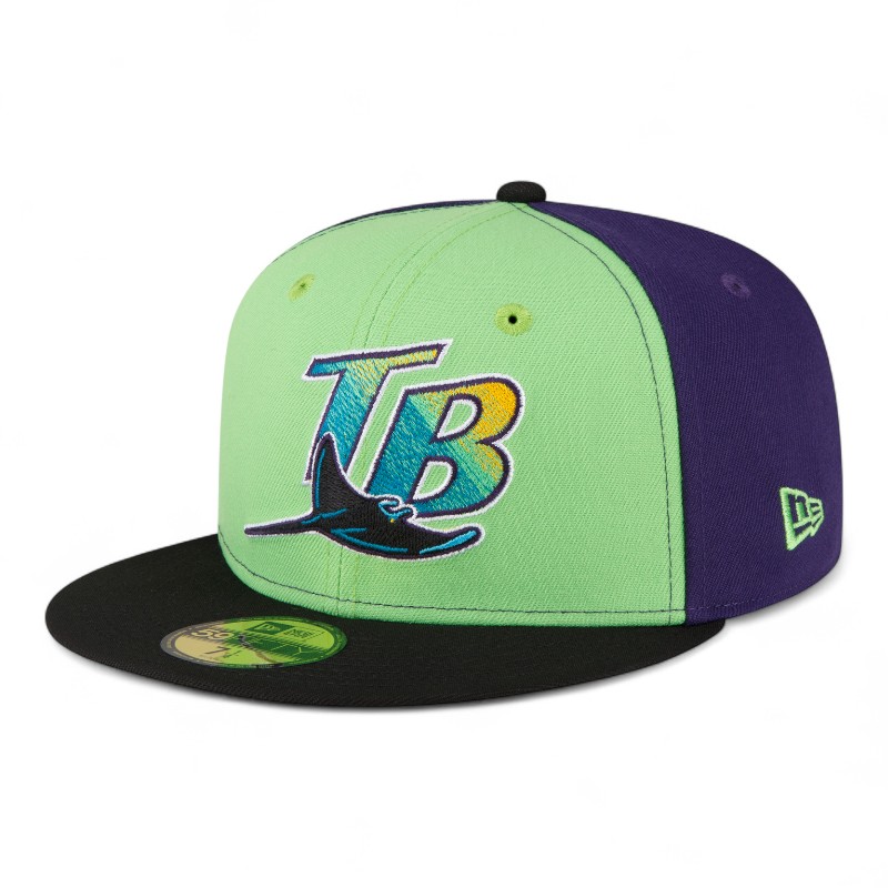 Tampa Bay Rays Black and Purple Inaugural Patch 59FIFTY Fitted Hat
