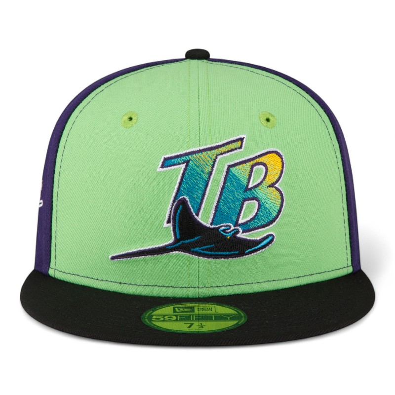 Tampa Bay Rays Black and Purple Inaugural Patch 59FIFTY Fitted Hat