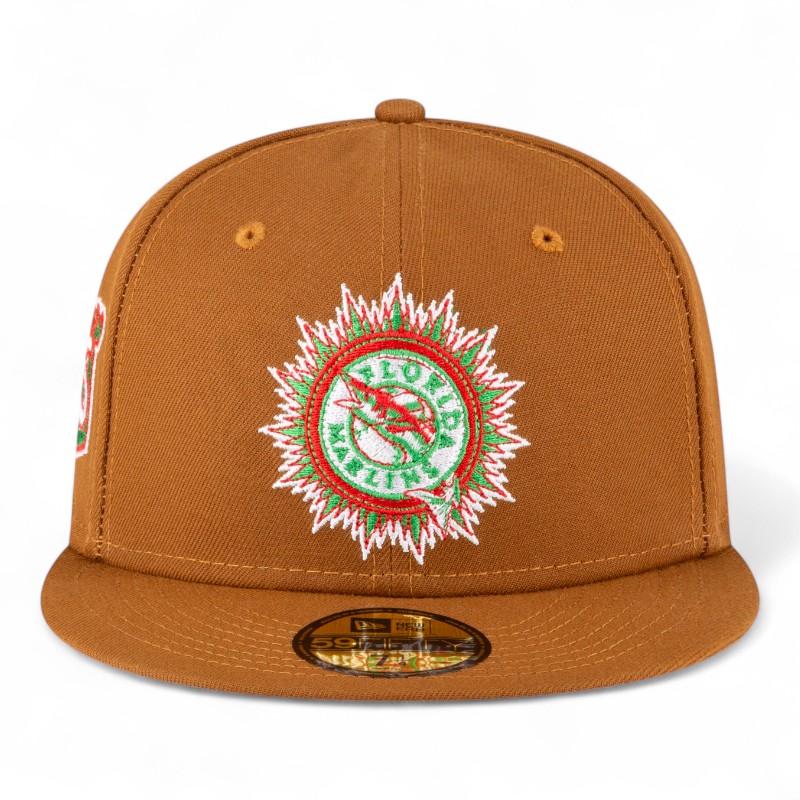 Florida Marlins Toasted Peanut 25th Anniversary Patch Green UV 59FIFTY Fitted Hat