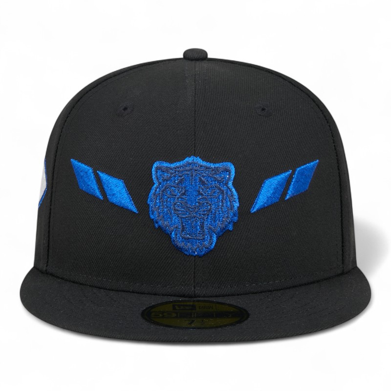 Detroit Tigers Black and Royal Blue 313 City Connect Patch Green UV 59FIFTY Fitted Hat