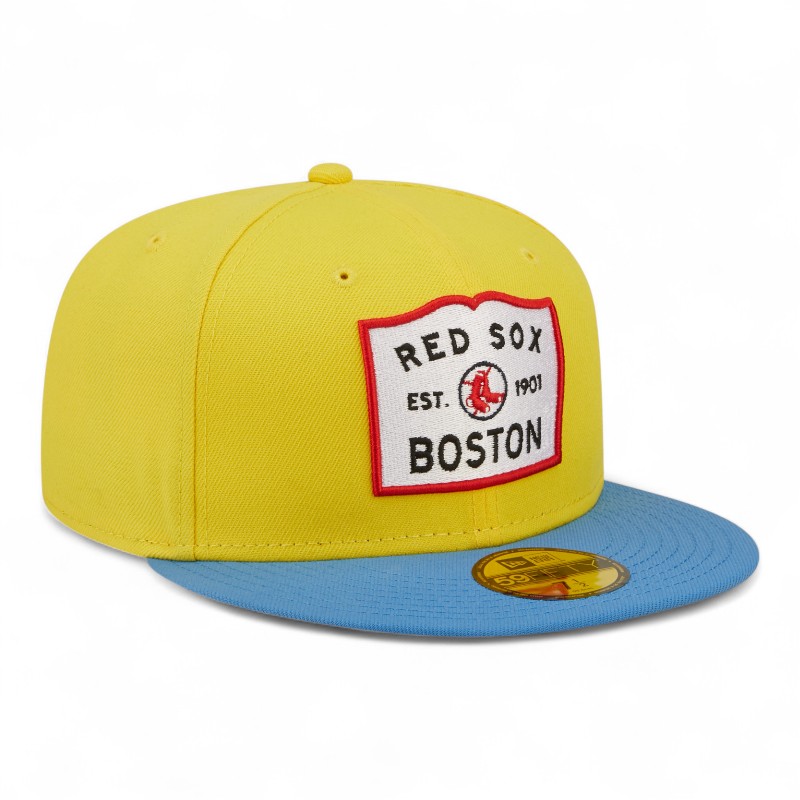 Boston Red Sox Canary Yellow and Blue City Connect Alternate 59FIFTY Fitted Hat