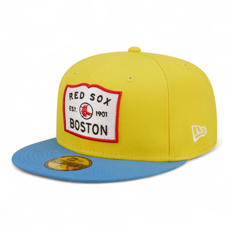 Boston Red Sox Canary Yellow and Blue City Connect Alternate 59FIFTY Fitted Hat