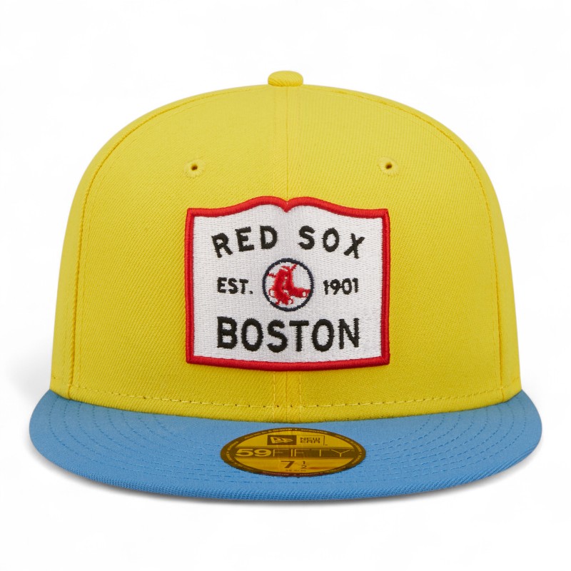 Boston Red Sox Canary Yellow and Blue City Connect Alternate 59FIFTY Fitted Hat