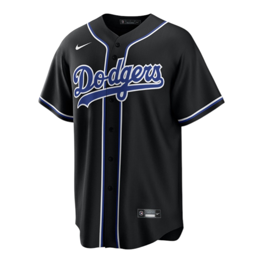 Los Angeles Dodgers Black and Royal Blue "Lights Out" Blank Nike Fashion Replica Jersey