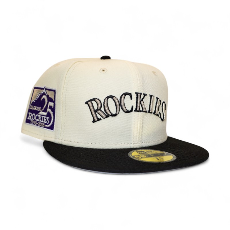 Colorado Rockies Chrome Black 2T Leon the Lab 25th Anniversary Patch Grey UV New Era 59FIFTY Fitted Hat