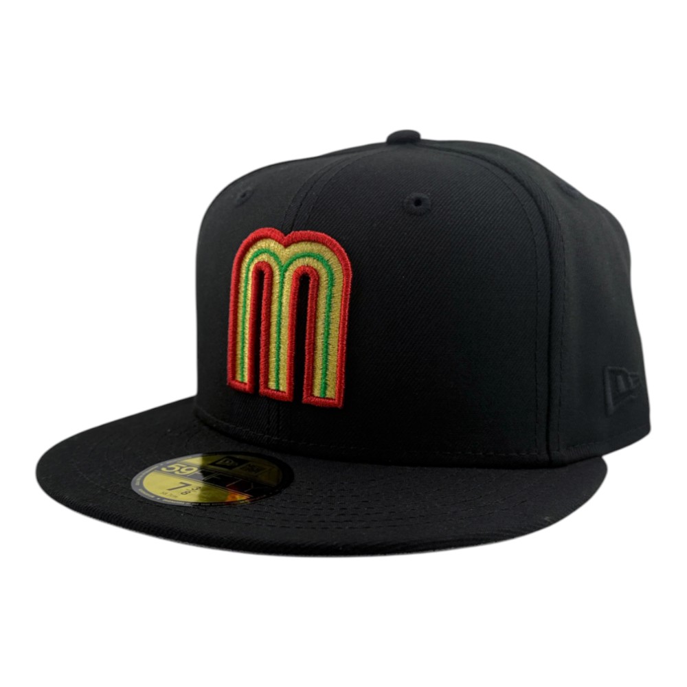 Mexico Black with Red Outline M Logo Grey UV New Era 59FIFTY Fitted Hat
