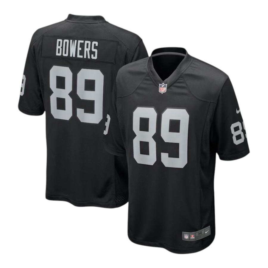 Las Vegas Raiders Brock Bowers Nike Black Game Player Jersey