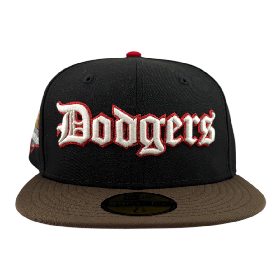 Los Angeles Dodgers Black and Brown Script 2024 World Series Champions Patch Pink UV New Era 59FIFTY Fitted Hat