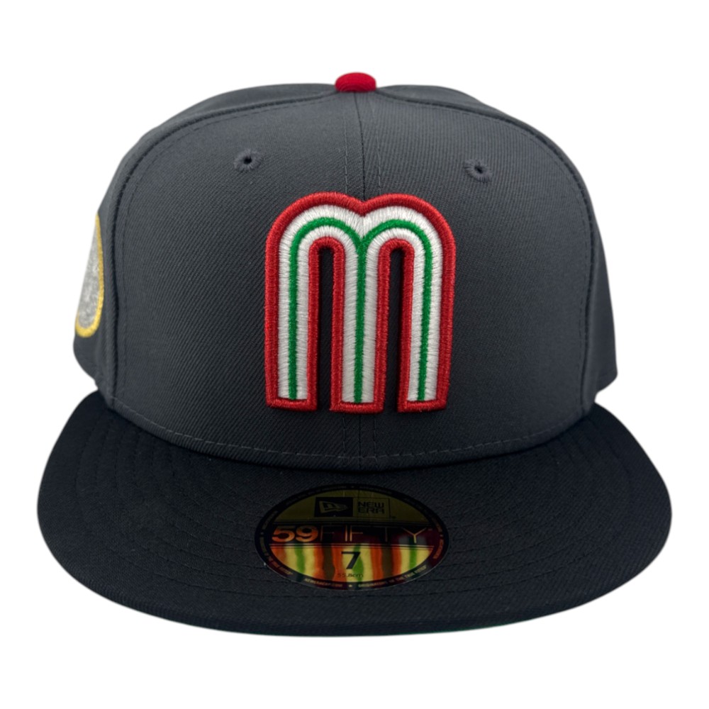 Mexico Graphite and Black Aztec Patch Green UV New Era 59FIFTY Fitted Hat