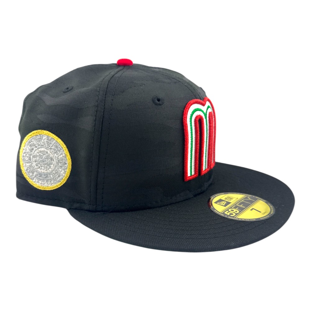 Mexico Black Camo Aztec Patch Green UV New Era 59FIFTY Fitted Hat