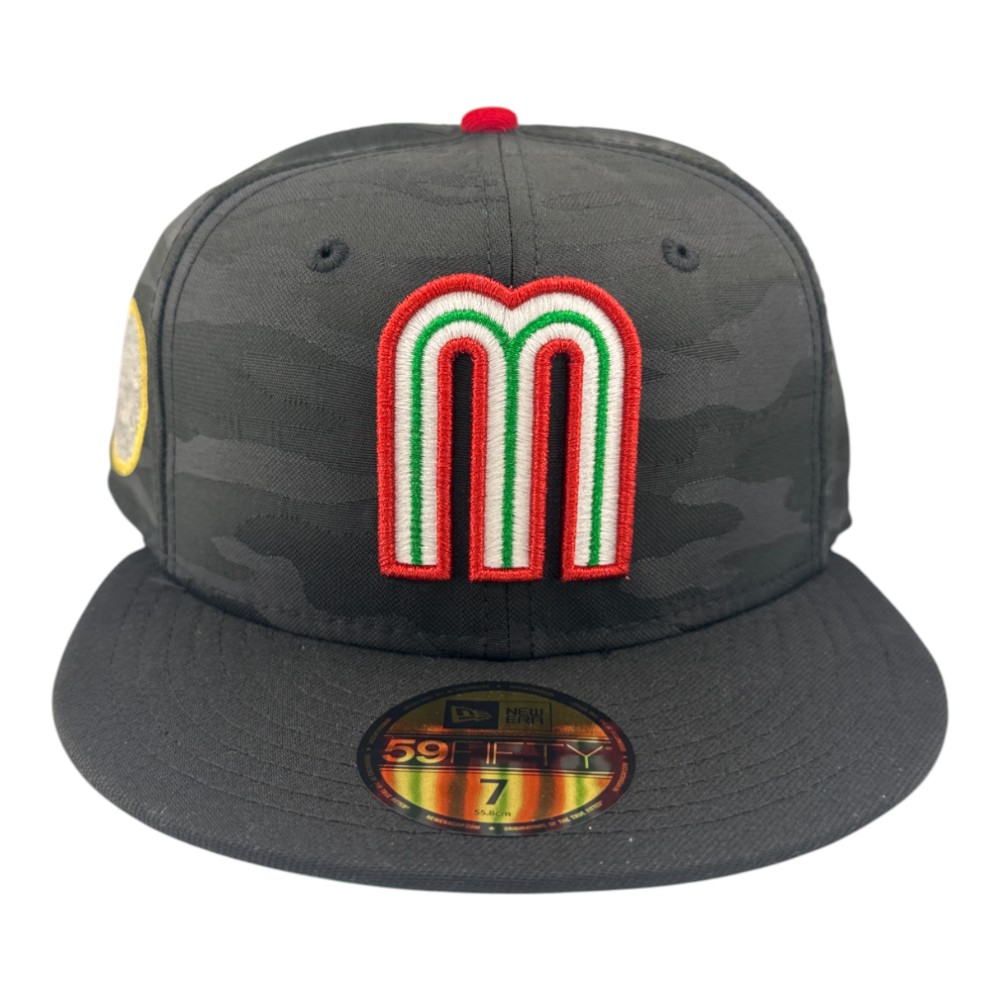 Mexico Black Camo Aztec Patch Green UV New Era 59FIFTY Fitted Hat