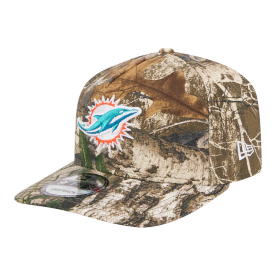 Miami Dolphins Realtree Camo Grey UV New Era 9FIFTY A-Frame Snapback Hat