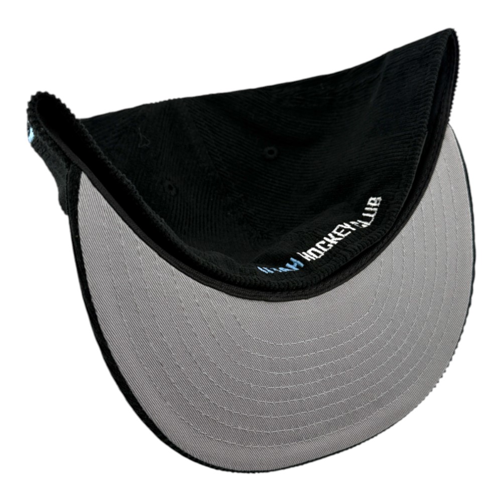 Utah Hockey Club Black Corduroy Script Inaugural Patch Gray UV New Era 59FIFTY Fitted Hat