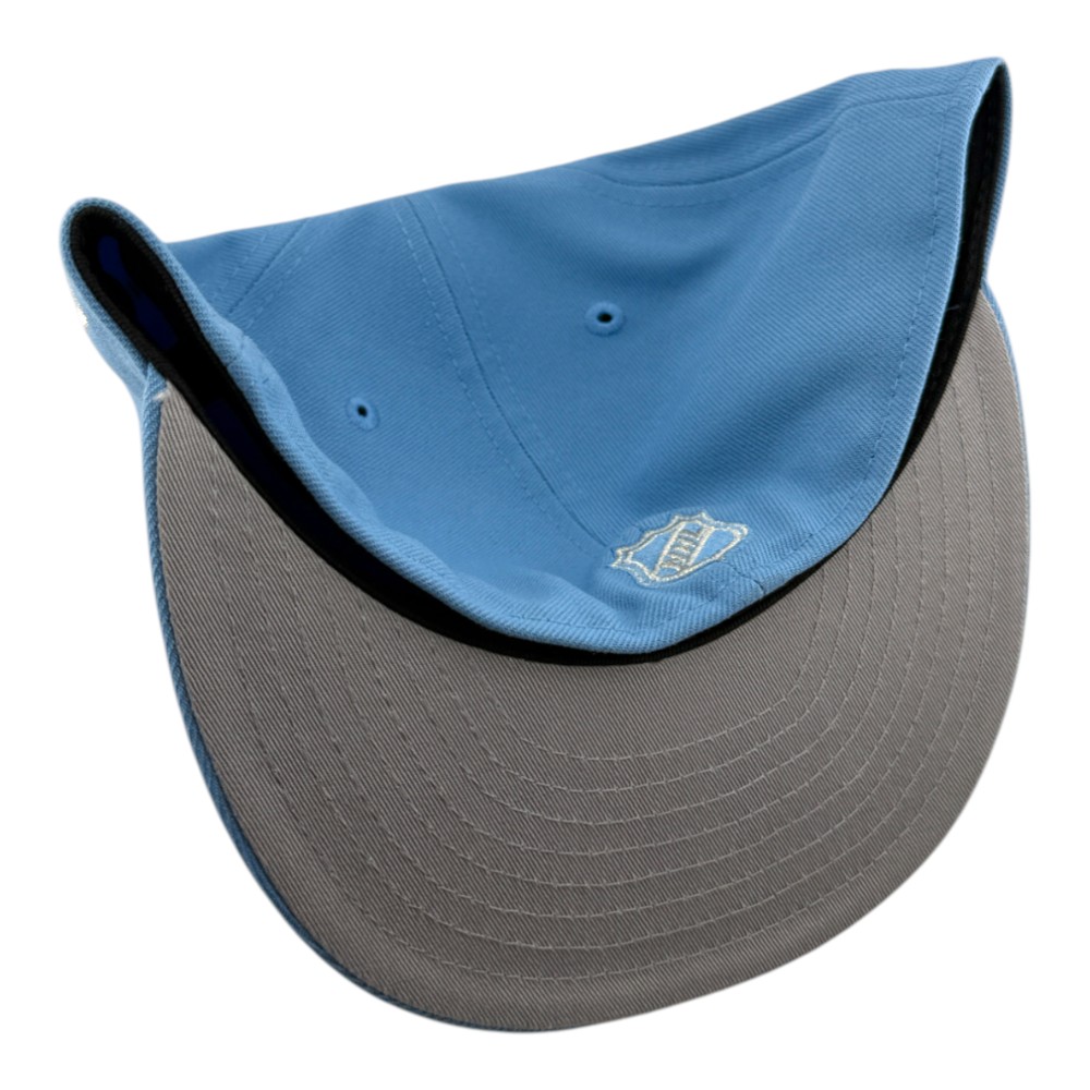 Utah Hockey Club White on Mountain Blue Script Inaugural Patch Gray UV New Era 59FIFTY Fitted Hat