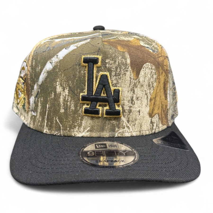 Los Angeles Dodgers Realtree and Black 50th Anniversary Patch New Era 9FIFTY A-Frame Snapback Hat