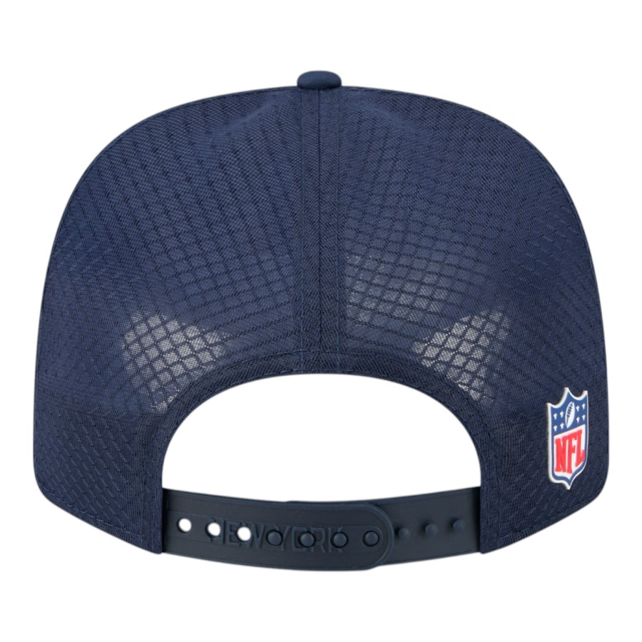 New York Giants Navy 2025 NFL Sideline New Era 9SEVENTY Trucker Adjustable Snapback Hat