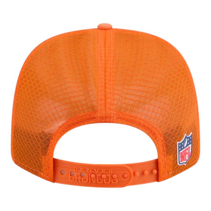 Denver Broncos Orange 2025 NFL Sideline New Era 9SEVENTY Trucker Adjustable Snapback Hat