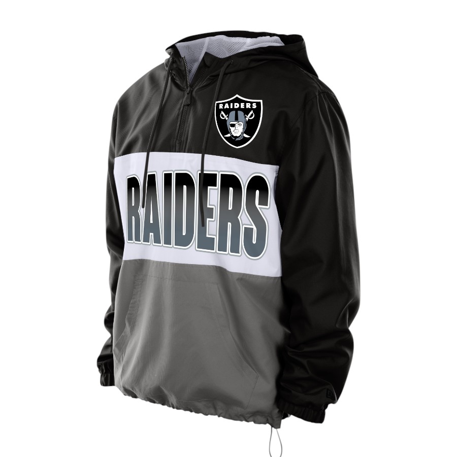 RAIDERS SIDEPANEL PARKA レイドジャパン Las Vegas Raiders Black Ripstop Quarter-Zip New Era Hooded