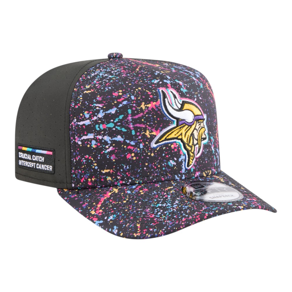 Minnesota Vikings 2025 NFL Crucial Catch New Era 9FIFTY A-Frame Snapback Hat