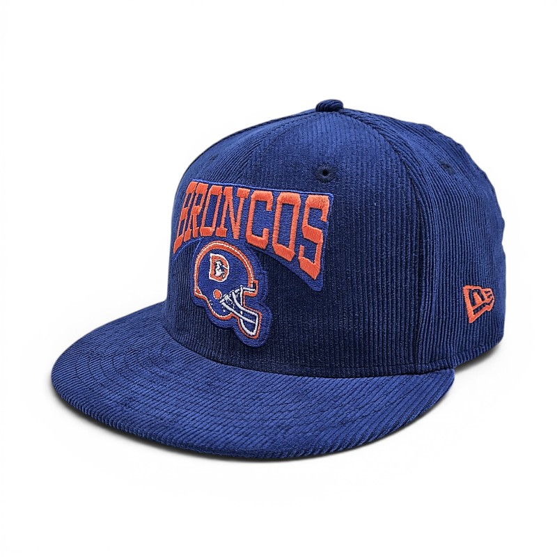 Denver Broncos Retro Script Royal Corduroy Leon the Lab Green UV New Era 59FIFTY Fitted Hat
